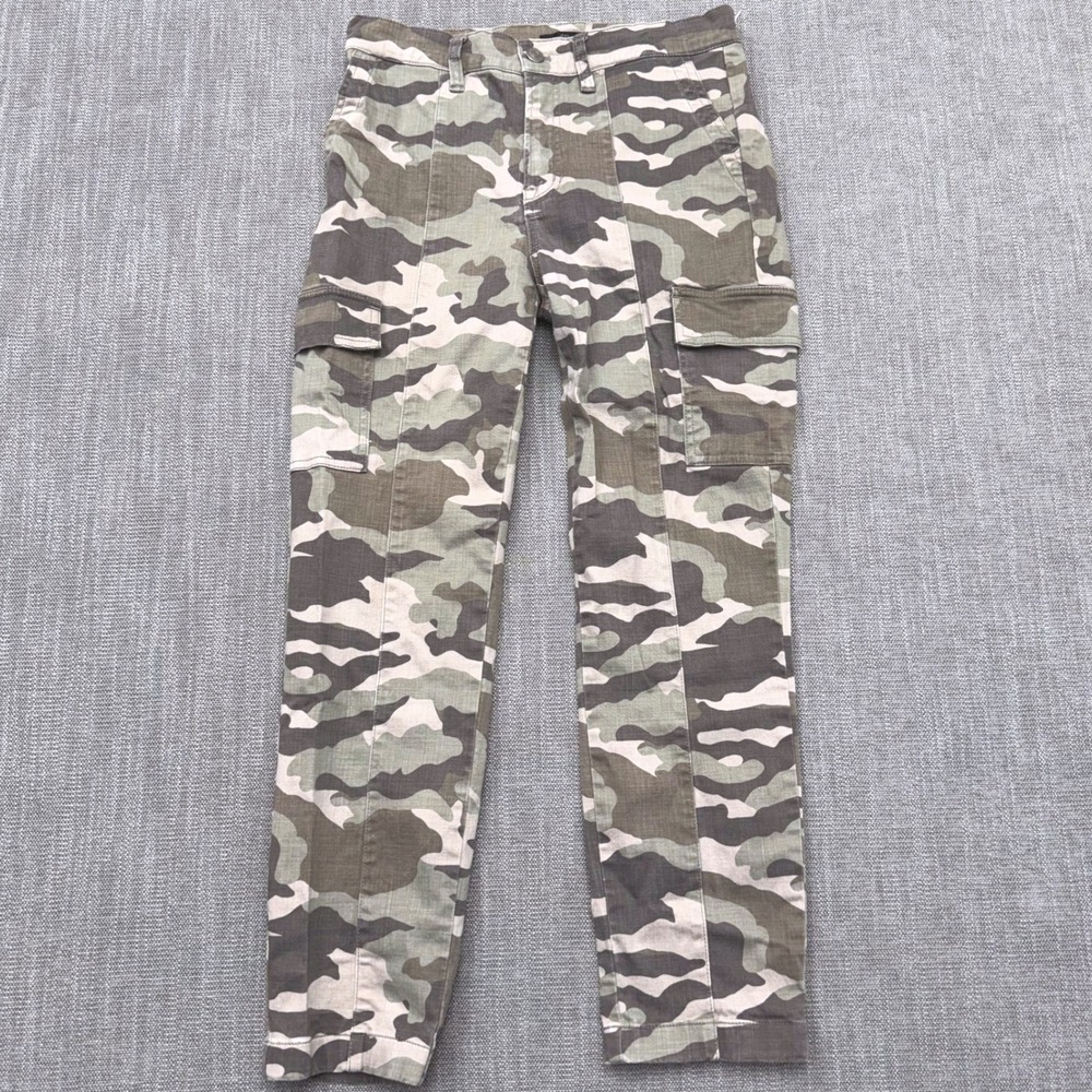 J.Crew Womens Camo Cargo Pants Slim Stretch Green Camouflage J7311 Size 28